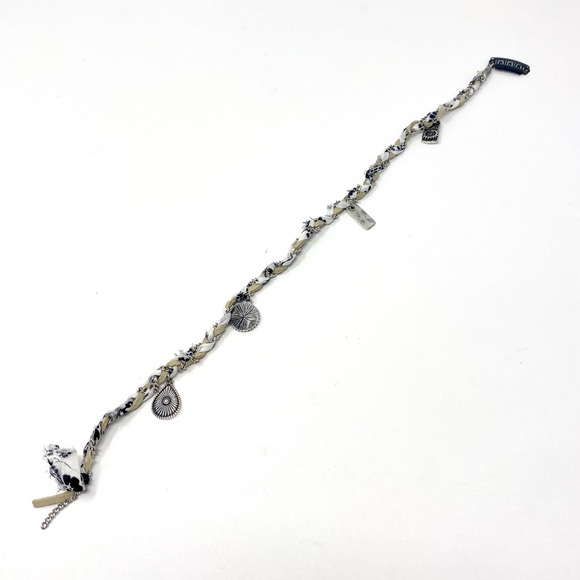 New Free People Lucia Braid-In Hair Accessory Clip Textile Tan Silver - Picture 1 of 3